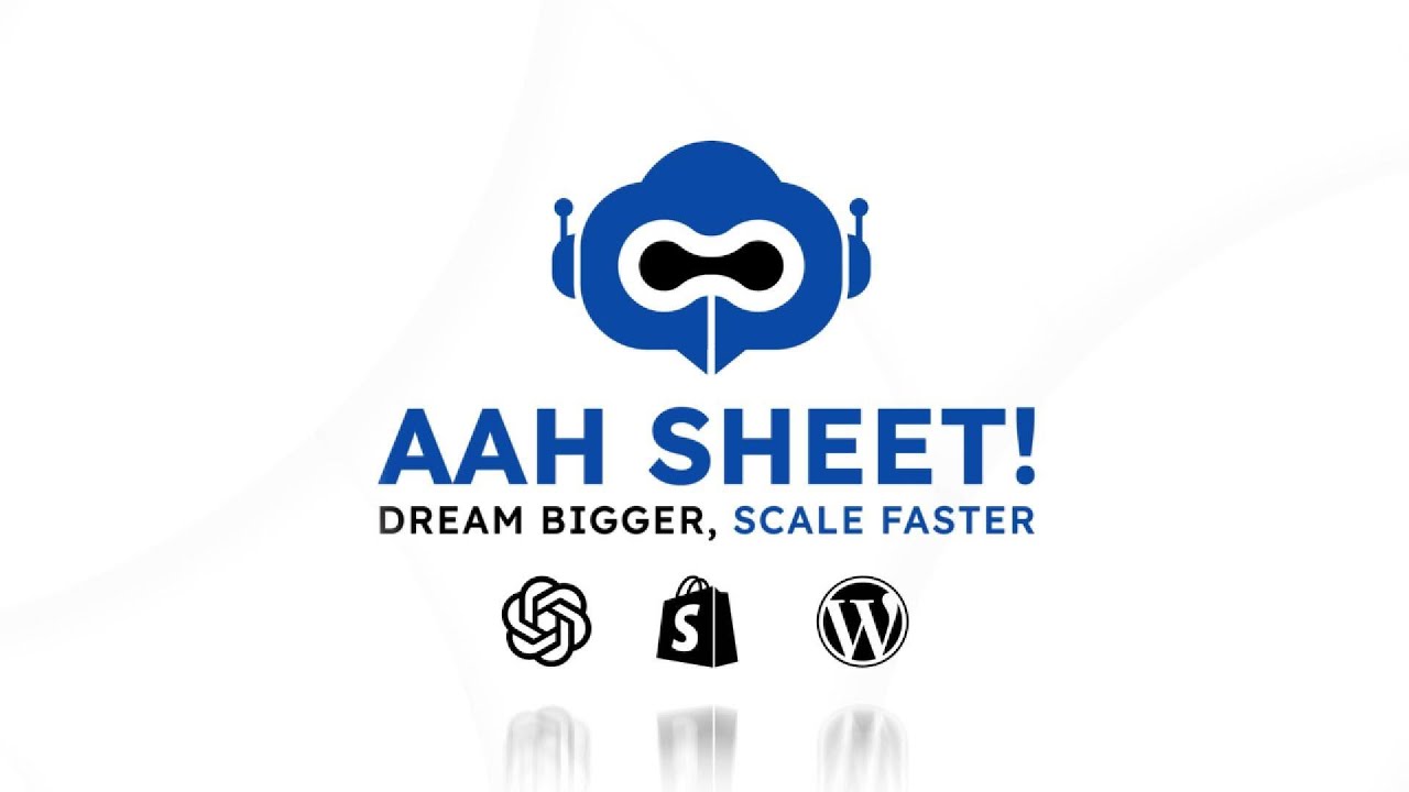 Logo and branding elements of 'AAH SHEET!' on a white background