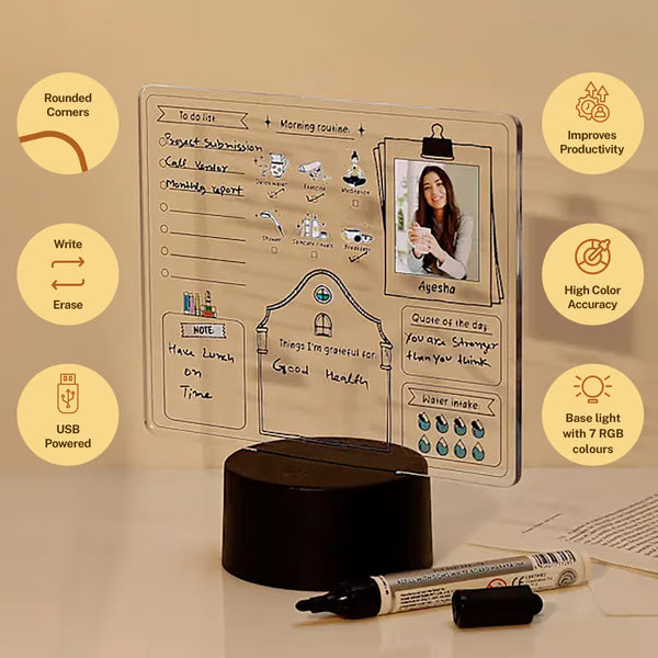 Personalized daily journal led lamp