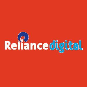 Reliance Digital logo on an orange background
