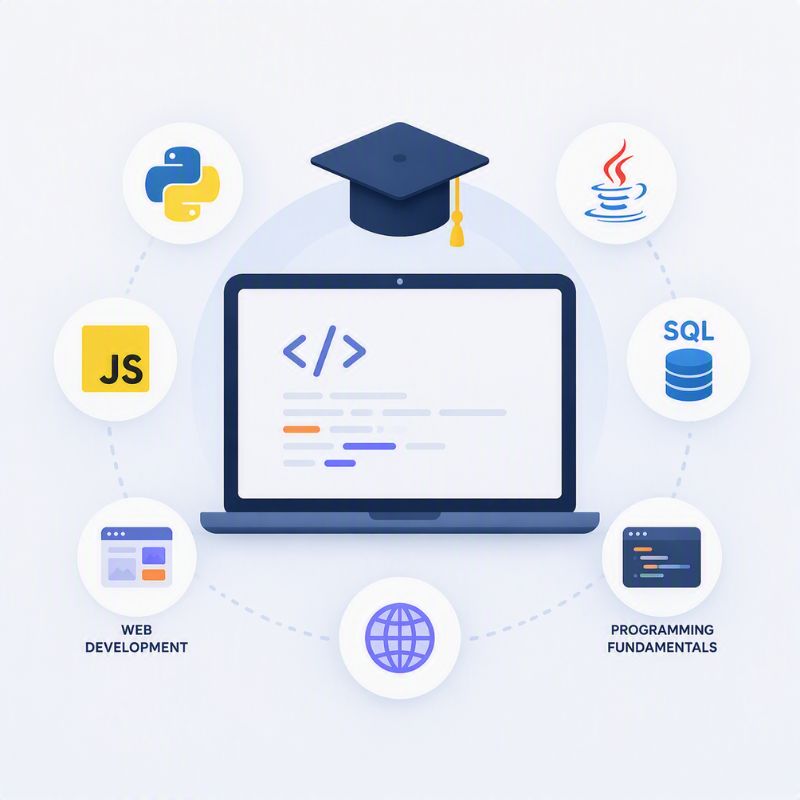 Programming courses in java, javascript python etc