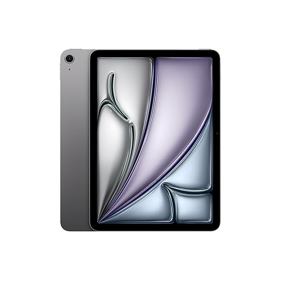 Tablet with a reflective screen on a white background
