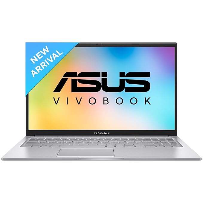 Asus Vivobook laptop with colorful display on a white background
