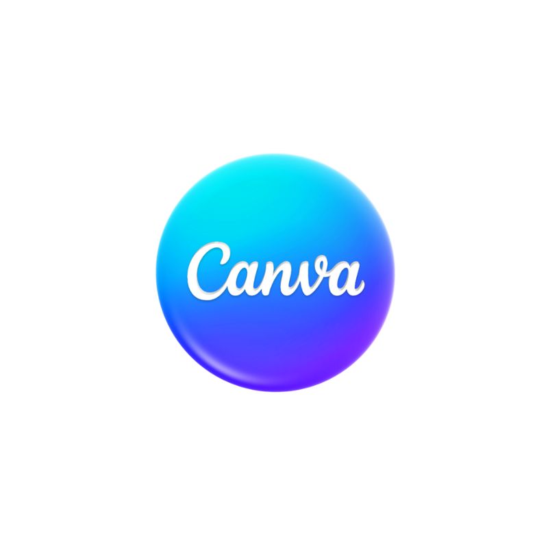 Canva logo on a gradient blue and purple circle