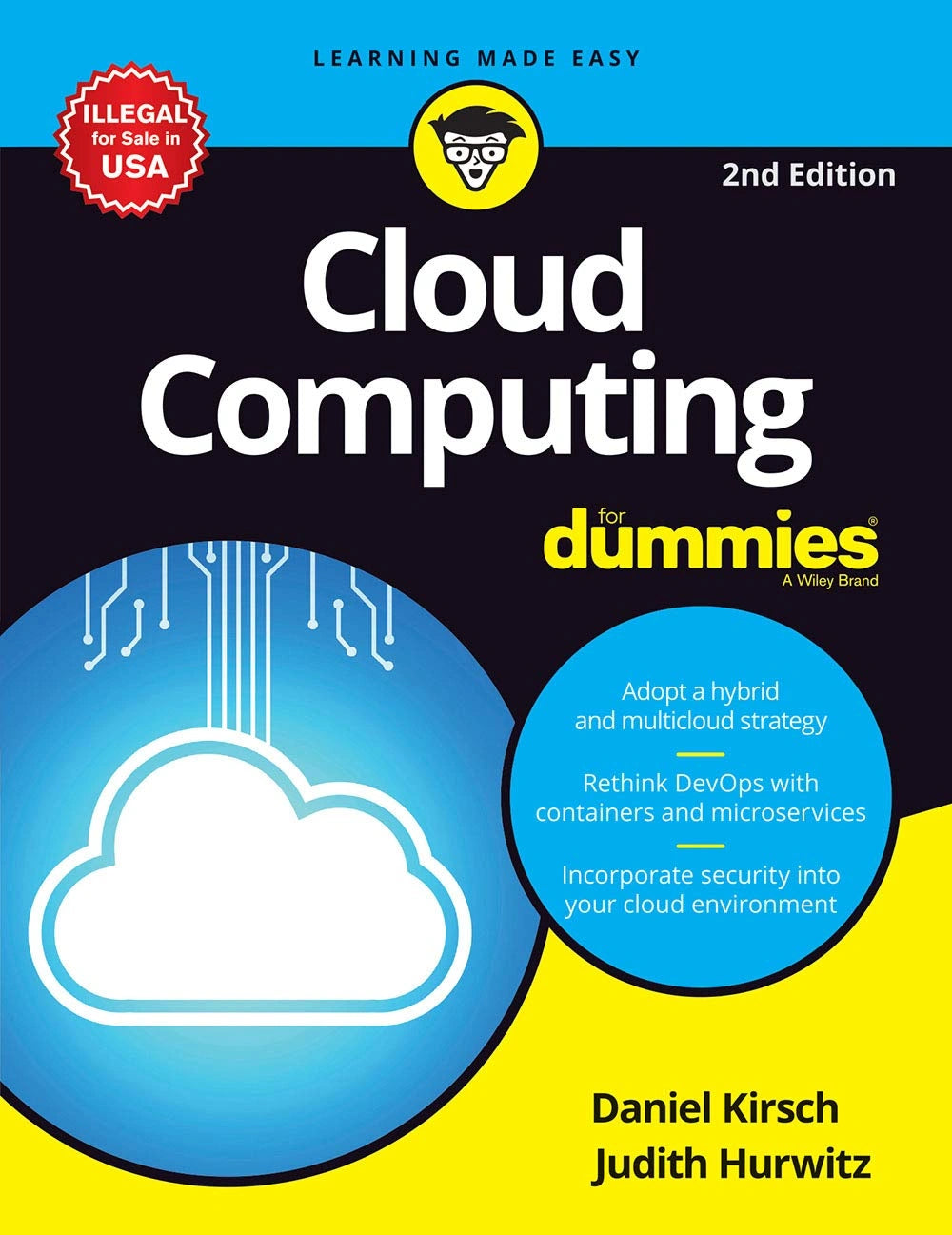 Book cover of 'Cloud Computing for Dummies' with cloud graphic and blue and yellow design