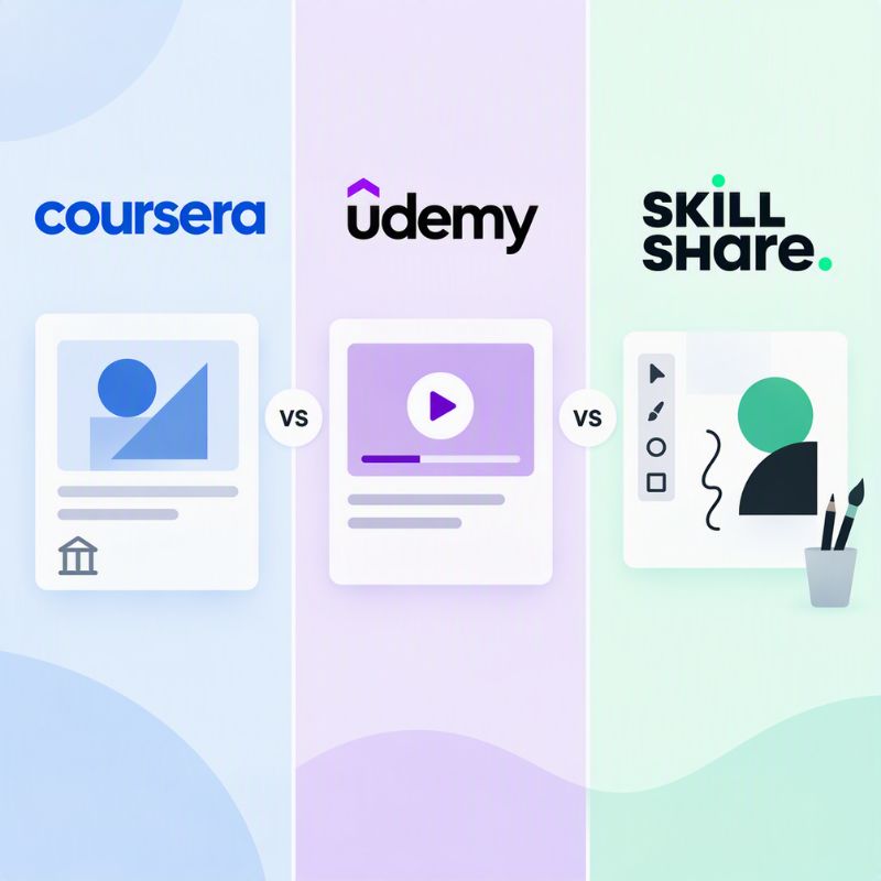 Coursera vs udemy vs skillshare for graphic design course
