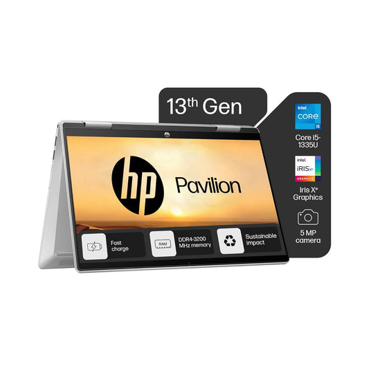 HP Pavilion laptop with specifications on a white background