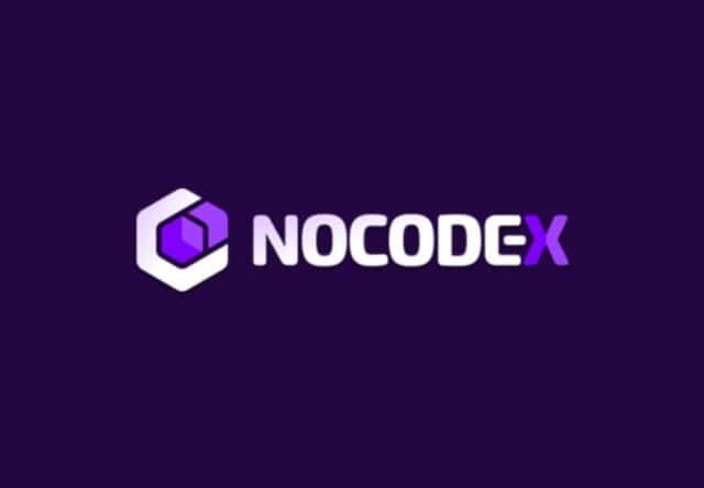 Nocodex logo on a dark purple background