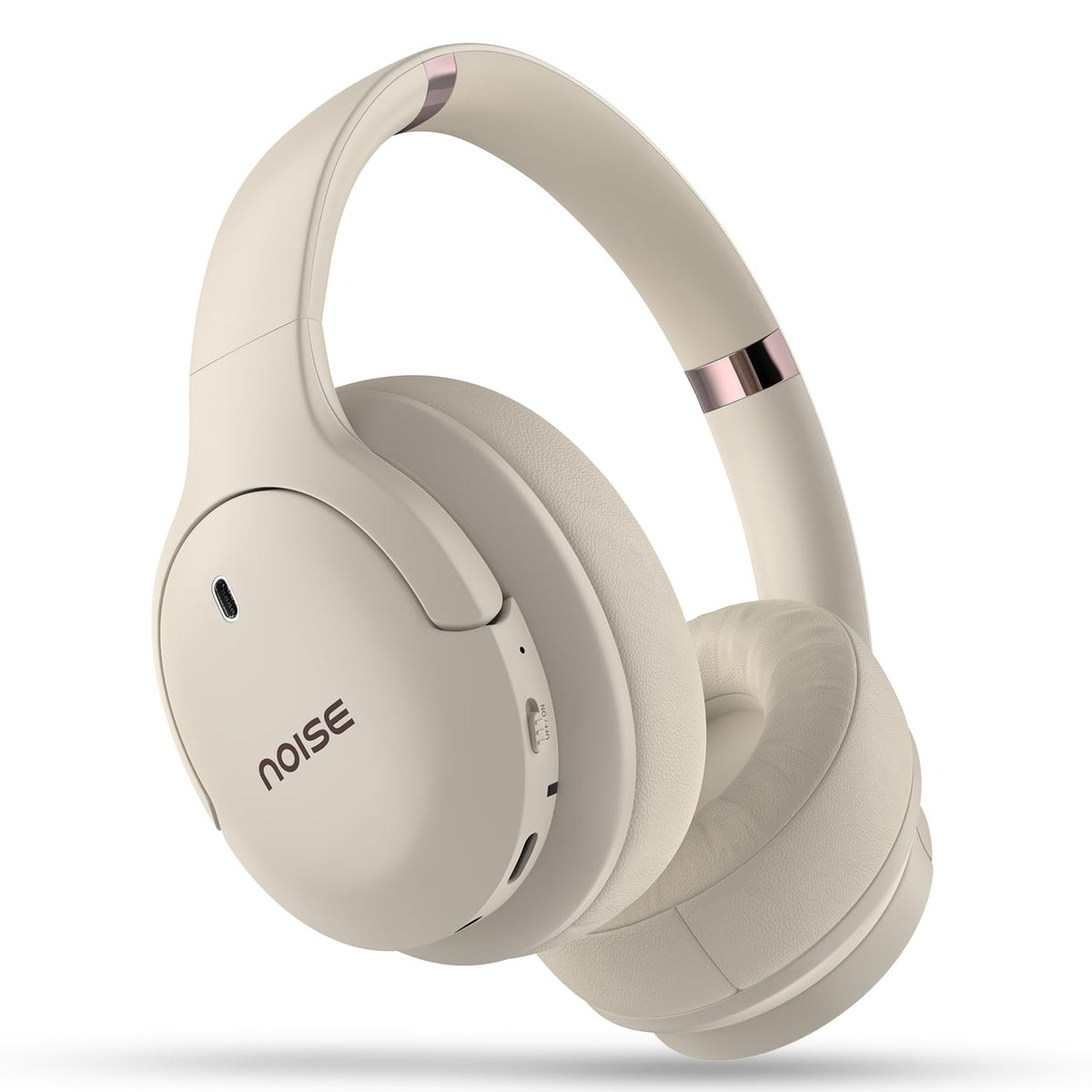 Beige headphones with 'NOISE' branding on a white background