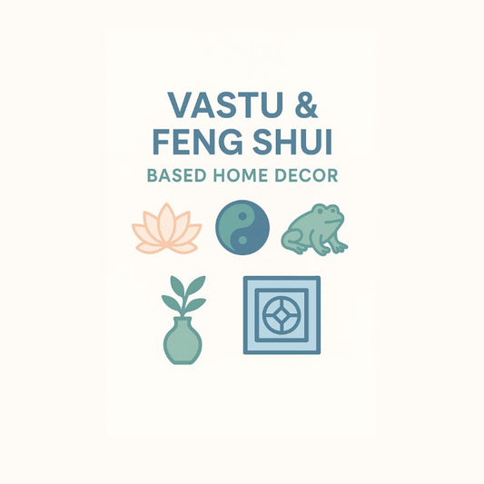 Vastu and Feng Shui based home decor with icons on a white background
